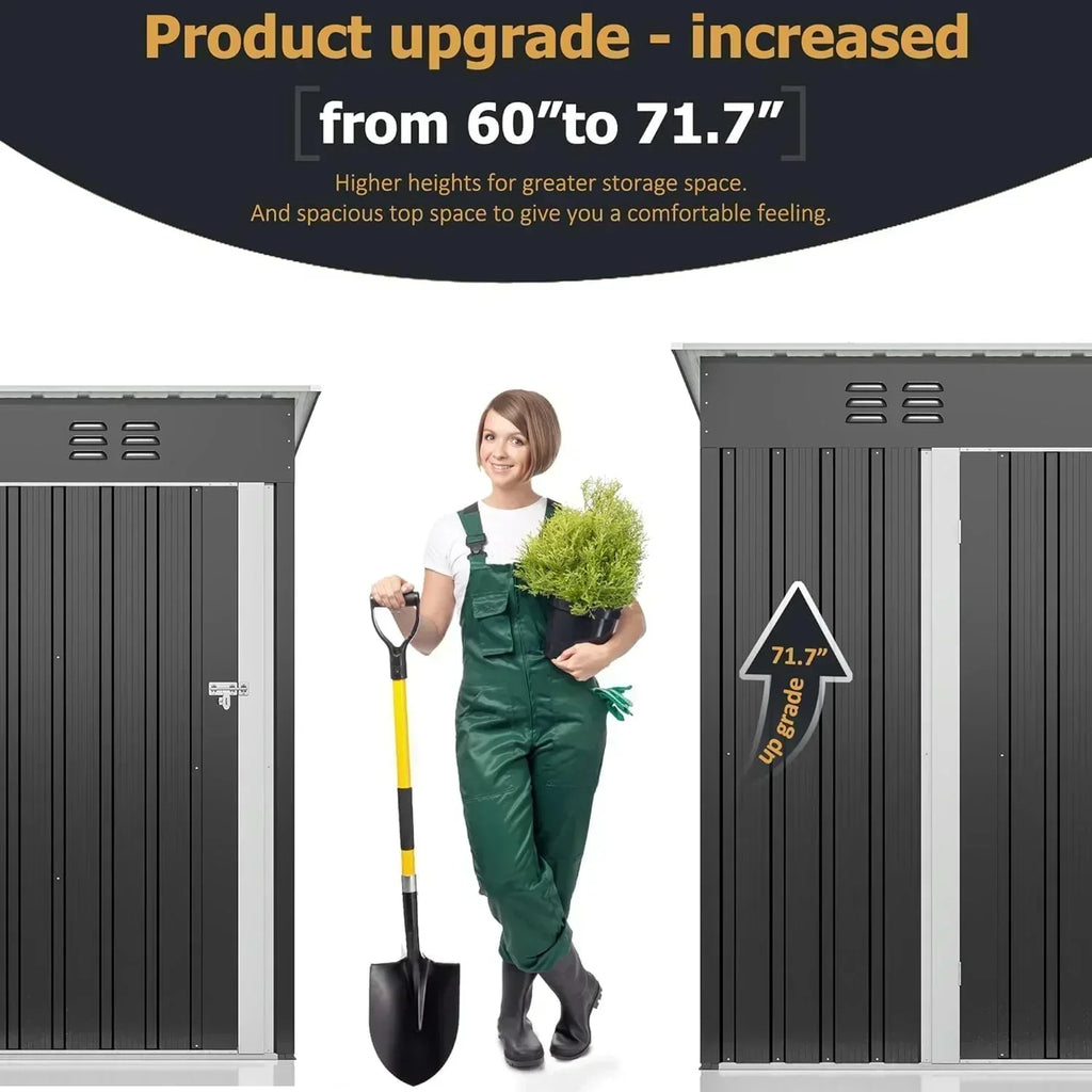 Polar Aurora 8 x 12 FT Outdoor Storage Shed Metal Garden Shed with Updated Frame Structure