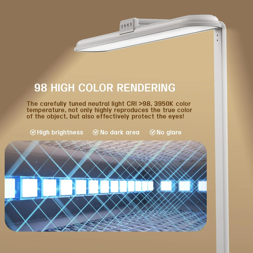 LED Desk Lamp for Home Office Double Head 24W Dimmable 5 Colors 5 Brightness Levels Gooseneck