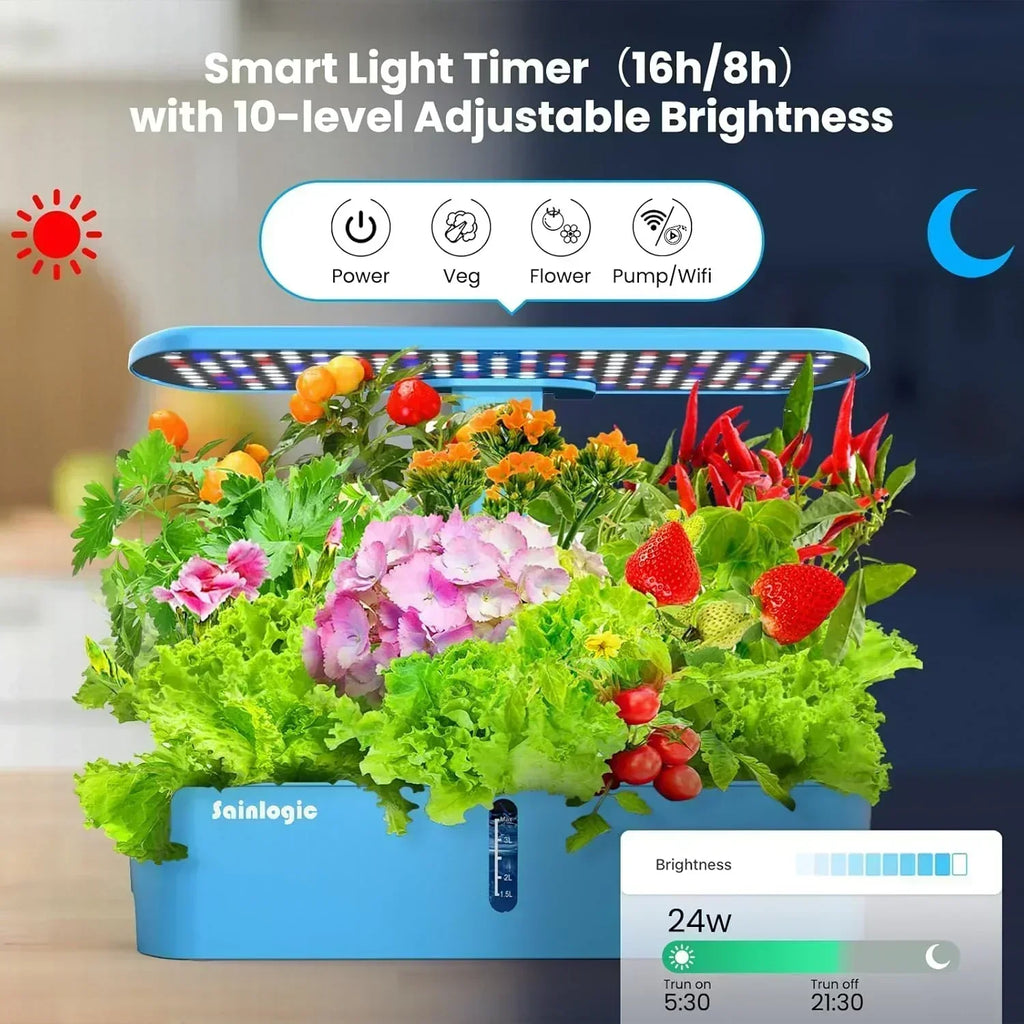 Hydroponic Planting System Kit 12 Watering Planters Smart Indoor Garden with APP