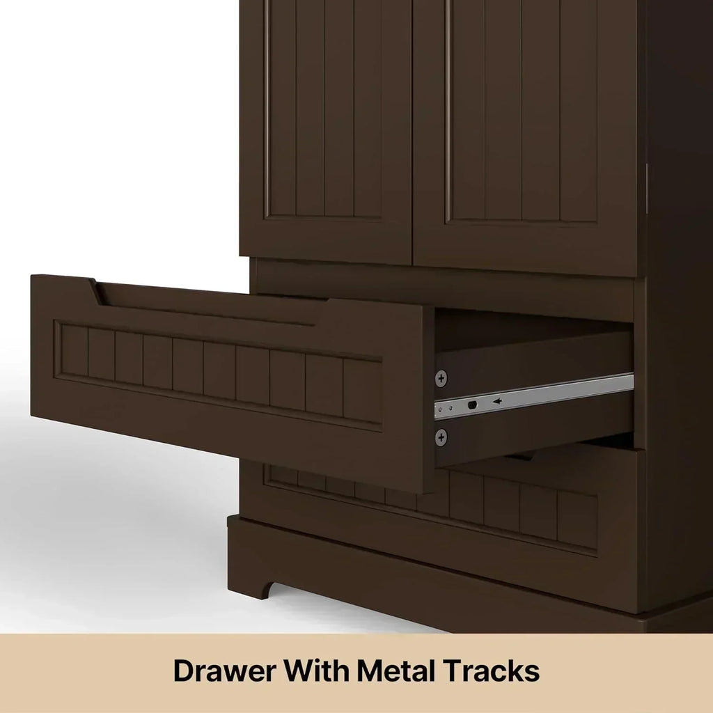 Gizoon Kitchen Pantry Cabinet with Drawers Freestanding Bathroom Storage Cabinet with Doors