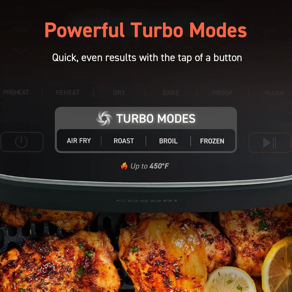 COSORI Air Fryer 9-in-1 Compact & Large 6-Qt Fast Turbo Modes Precise Heat for Even Results