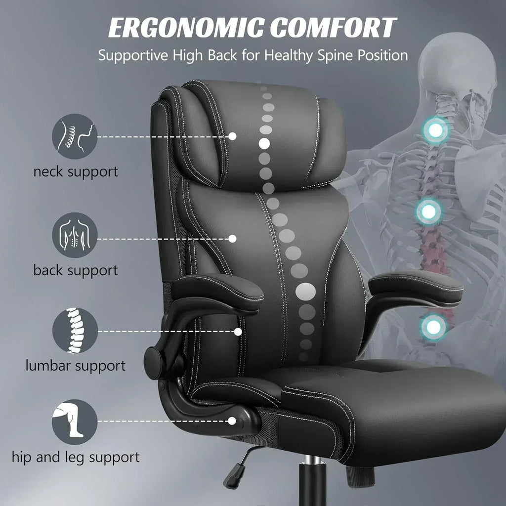 Office Chair Large High-Foot Computer Desk Chair Chair Lumbar Support Rotating Computer Chair