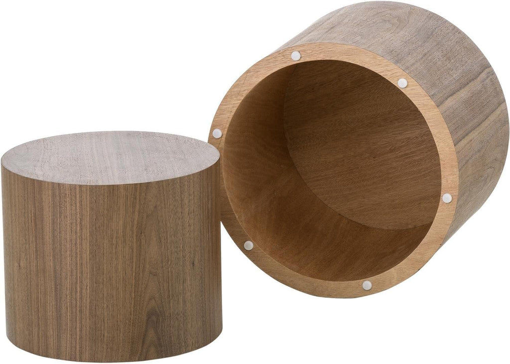 Nesting Coffee Table Set of 2 Modern Round Coffee Table with Non-Slip Feet Circle Accent Tables