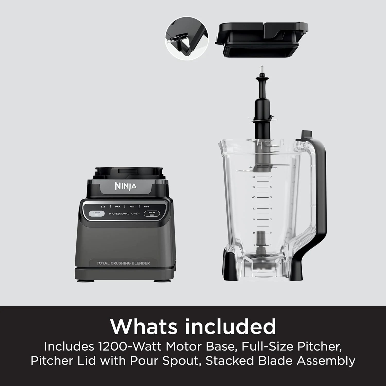 Ninja BL660 Professional Compact Smoothie and Food Processor Blender, 1100W, 3 Functions - Perfect for Frozen Drinks, Smoothies, Sauces, and More
