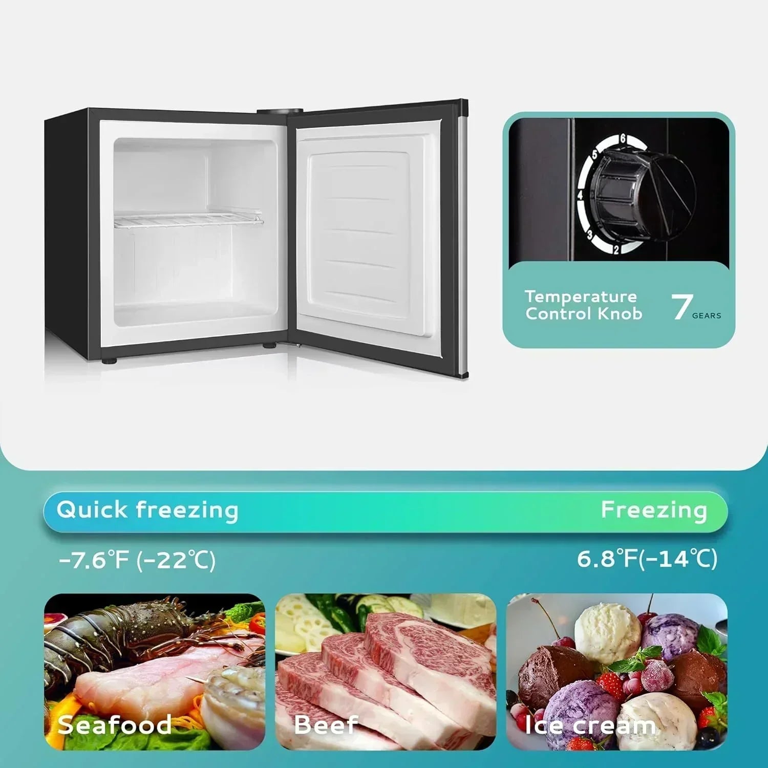 Upright freezer 3.0Cubic Feet Single Door Compact Mini Freezer with Reversible Door Small freezer