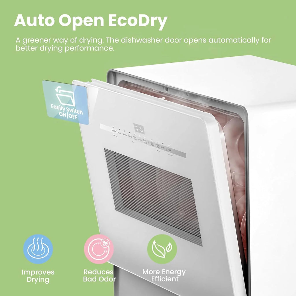 COMFEE' Portable Mini Dishwasher Countertop with 5L Built-in Water Tank for Apartments& RVs