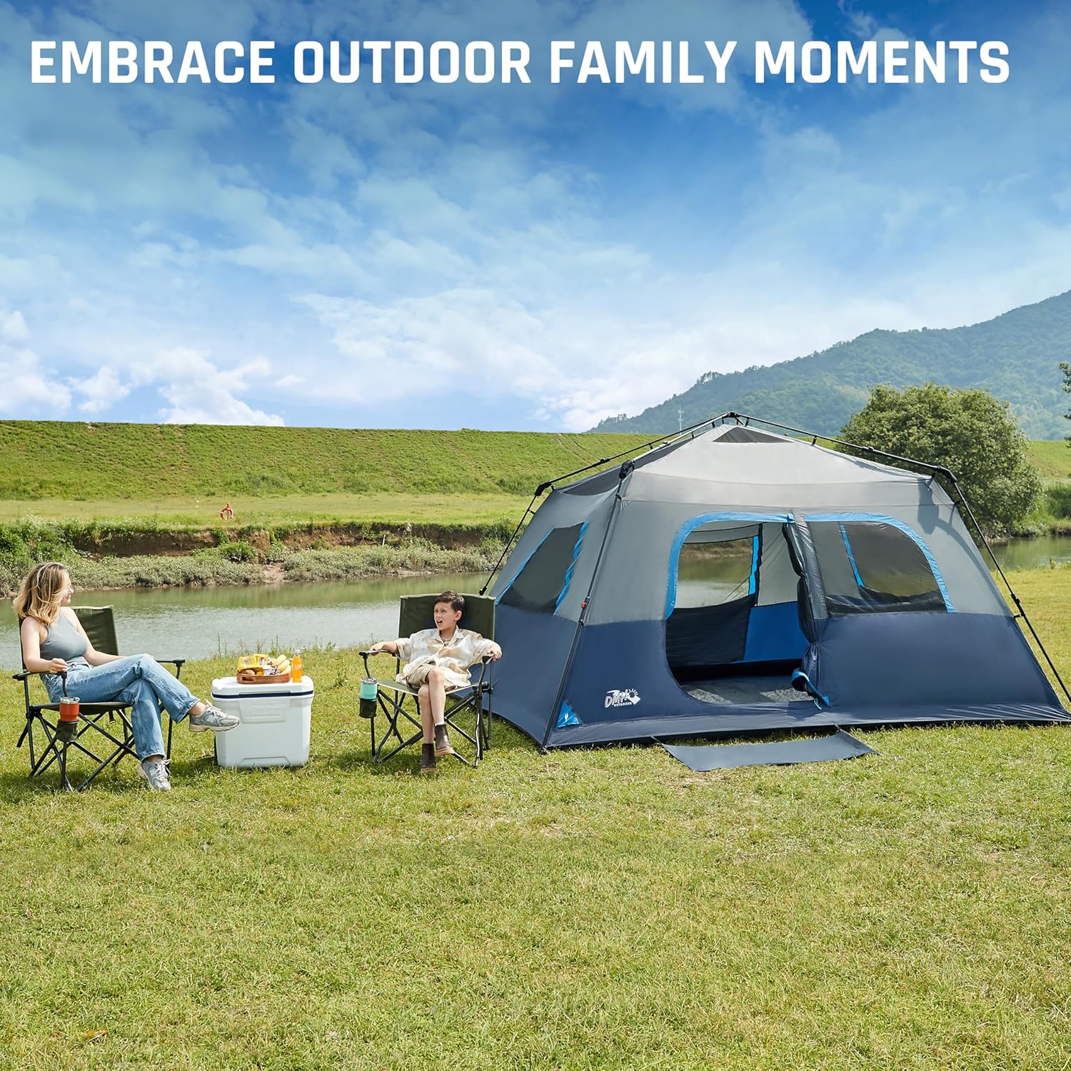 Quick-opening tent family camping tent pop-up camping tent large waterproof tent