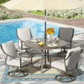 NATURAL EXPRESSIONS 5-Piece Outdoor Patio Dining Set 4pcs Patio Swivel Rocking Chairs