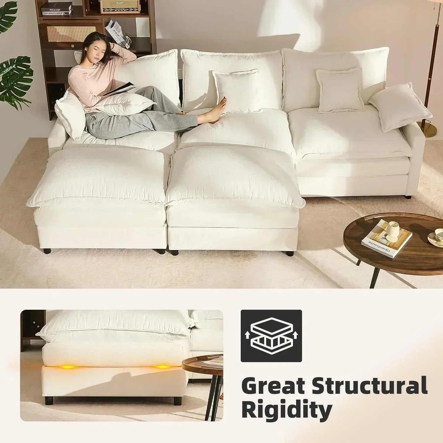108 U-shaped sofa modular sofa Comfortable cloud sofa