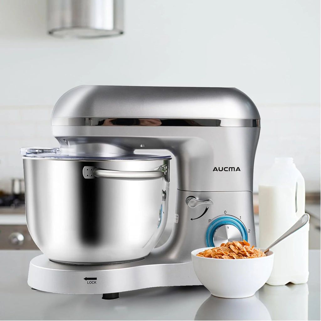 Aucma Stand Mixer,6.5-QT 660W 6-Speed Tilt-Head Food Mixer, Kitchen Electric Mixer with Dough Hook