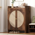 Shoe Cabinet Storage for Entryway - Rattan Entry Way Shoe Storage Cabinet