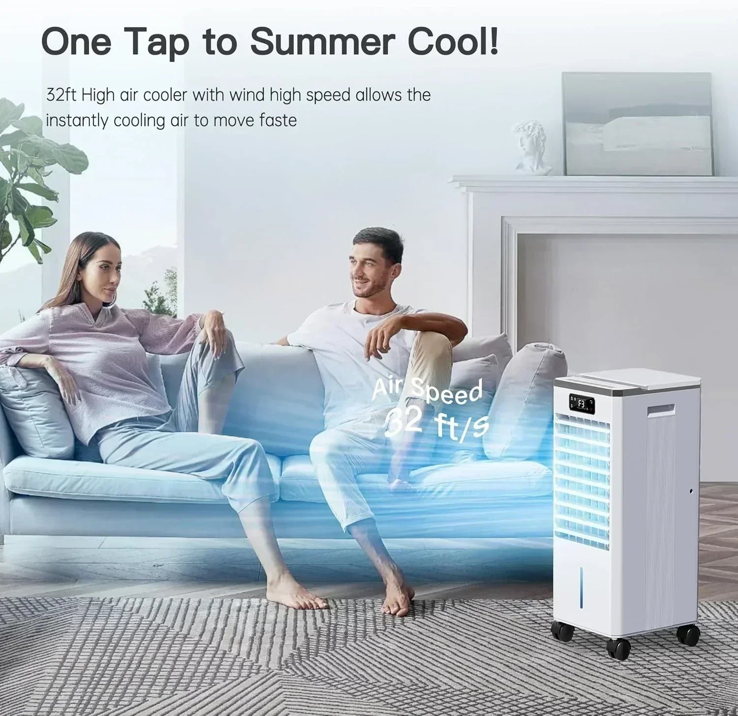 Windowless Portable Air Conditioners Evaporative Air Cooler 3 Modes & 3 Speeds 12H Timer