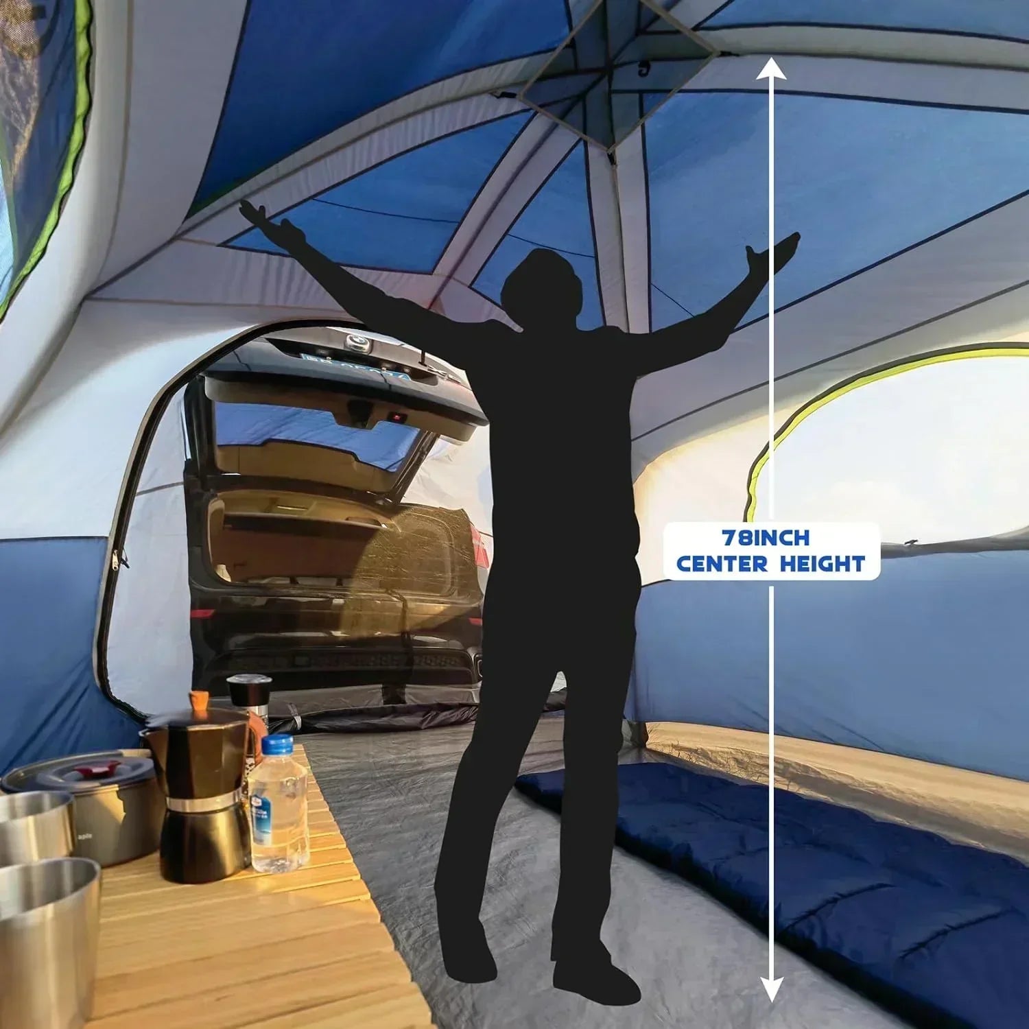 SUV Tent for Camping 6-Person SUV Tailgate Tent Easy Set Up with Rainfly 10'x9'x78in