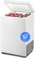 Kismile 3.0 Cubic Feet Chest Freezer with 2 Removable Basket Free Standing Top Open Door Compact Freezer