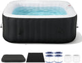 71 Inflatable Hot Tub 4 Person, Round Portable Outdoor Spa with 120 Soothing Air Jets