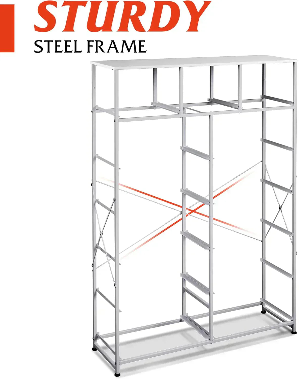 WLIVE Storage Organizer Unit with 13 Fabric Bins Storage Drawers Organizer with Steel Frame