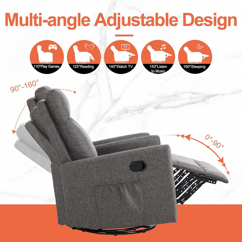 Adult massage recliner adjustable home theater seat modern fabric recliner