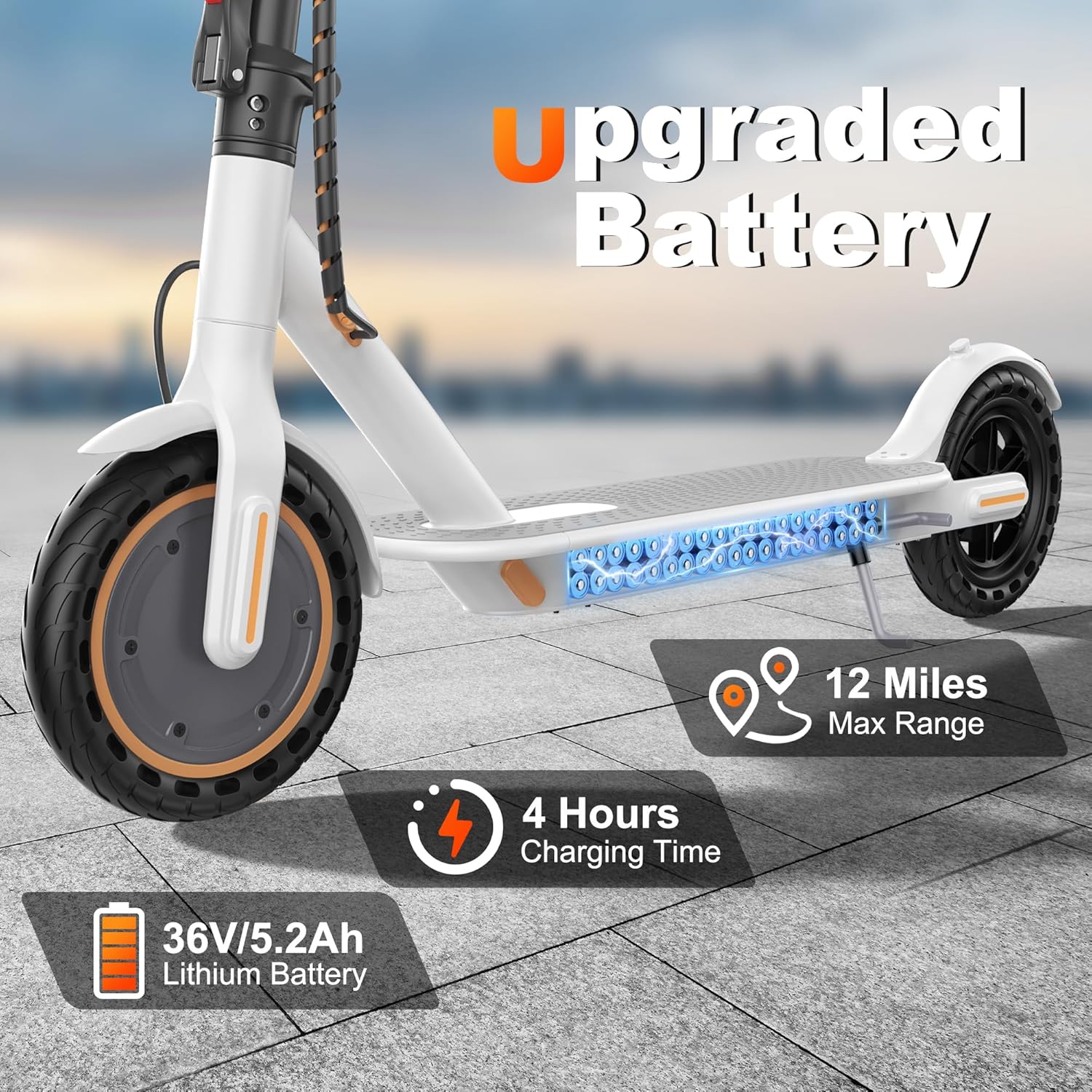 Electric Scooter, 350W/500W Motor, Top Speed 19/22 mph, Max 16/23/28Miles Ranges, Foldable E Scooter for Adults