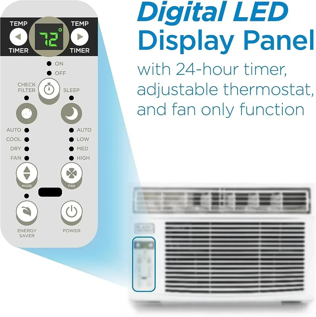 BLACK+DECKER Window Air Conditioner 5000 BTU Cools Up to 150 Square Feet AC Mechanical Controls