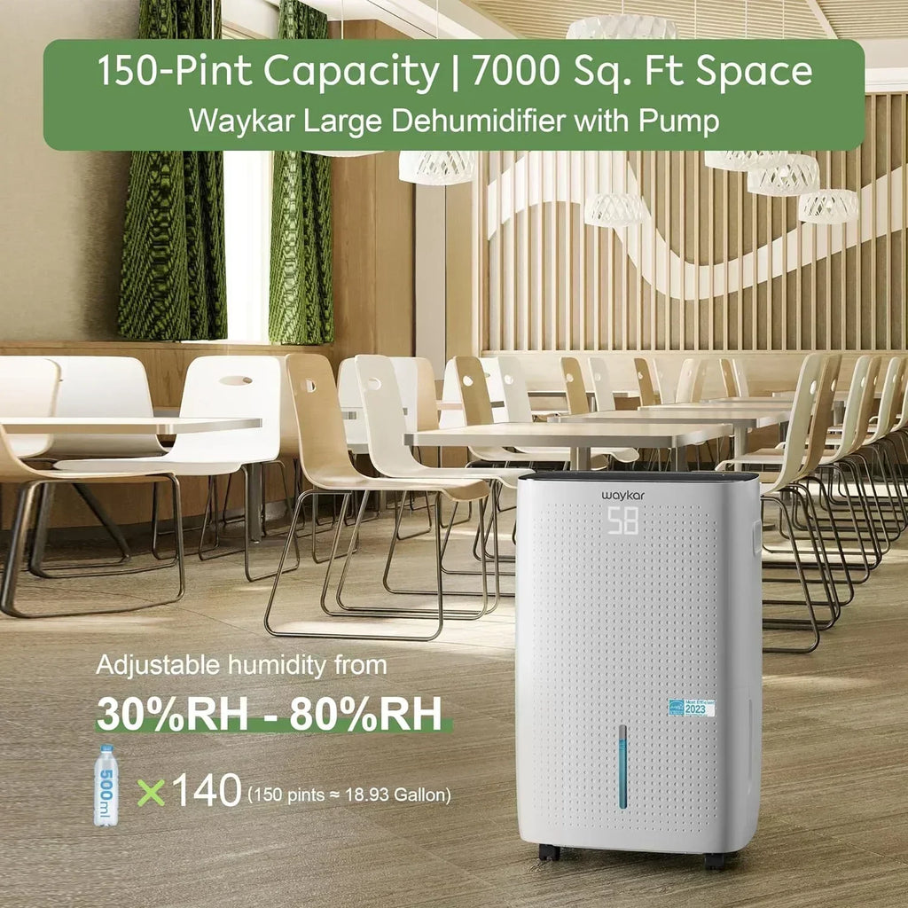Waykar 2000 Sq Ft Dehumidifier for Home and Basements with Auto or Manual Drainage