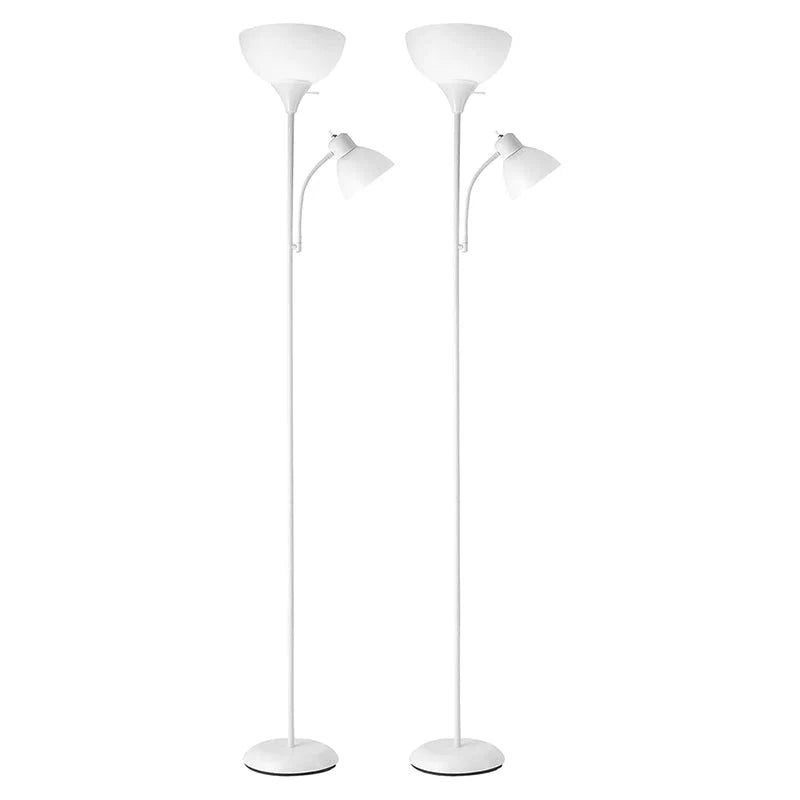 Torchiere Floor Lamp with Adjustable Reading Light and Three Level Dimming for Home Use