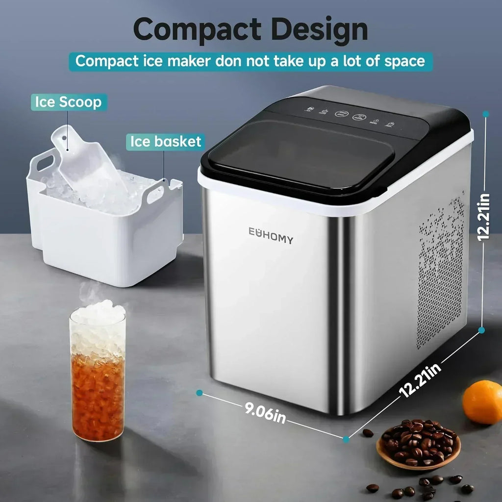 EUHOMY Nugget Ice Maker Countertop Ready in 8 Mins Self-Cleaning Portable Ice Makers Machine