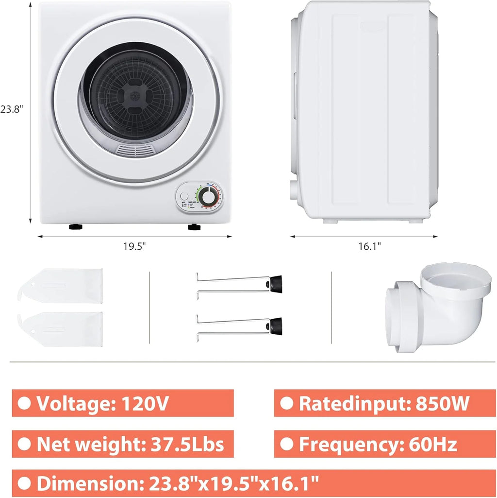 Euhomy 110V Portable Clothes Dryer 850W Compact Laundry Dryers 1.5 cu.ft