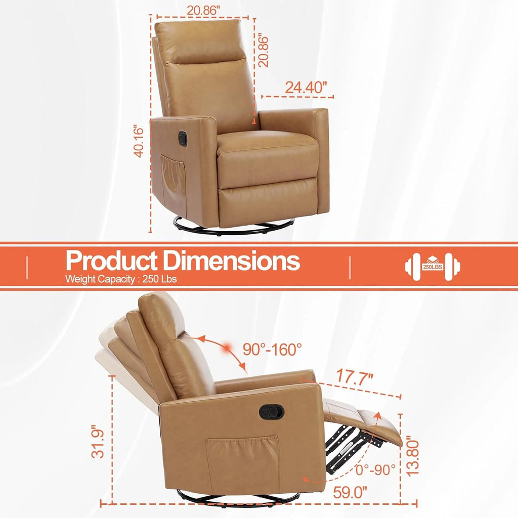 Sweetcrispy Massage Recliner Chair for Adults, Adjustable Home Theater Seating with Lumbar Support for Living Room, Modern Fabric Reclining, Pure Black