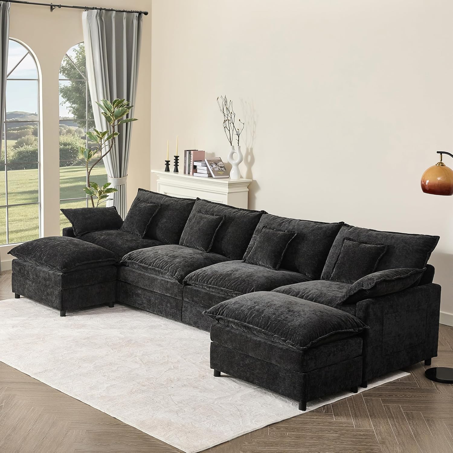 108 U-shaped sofa modular sofa three-seater comfortable cloud sofa