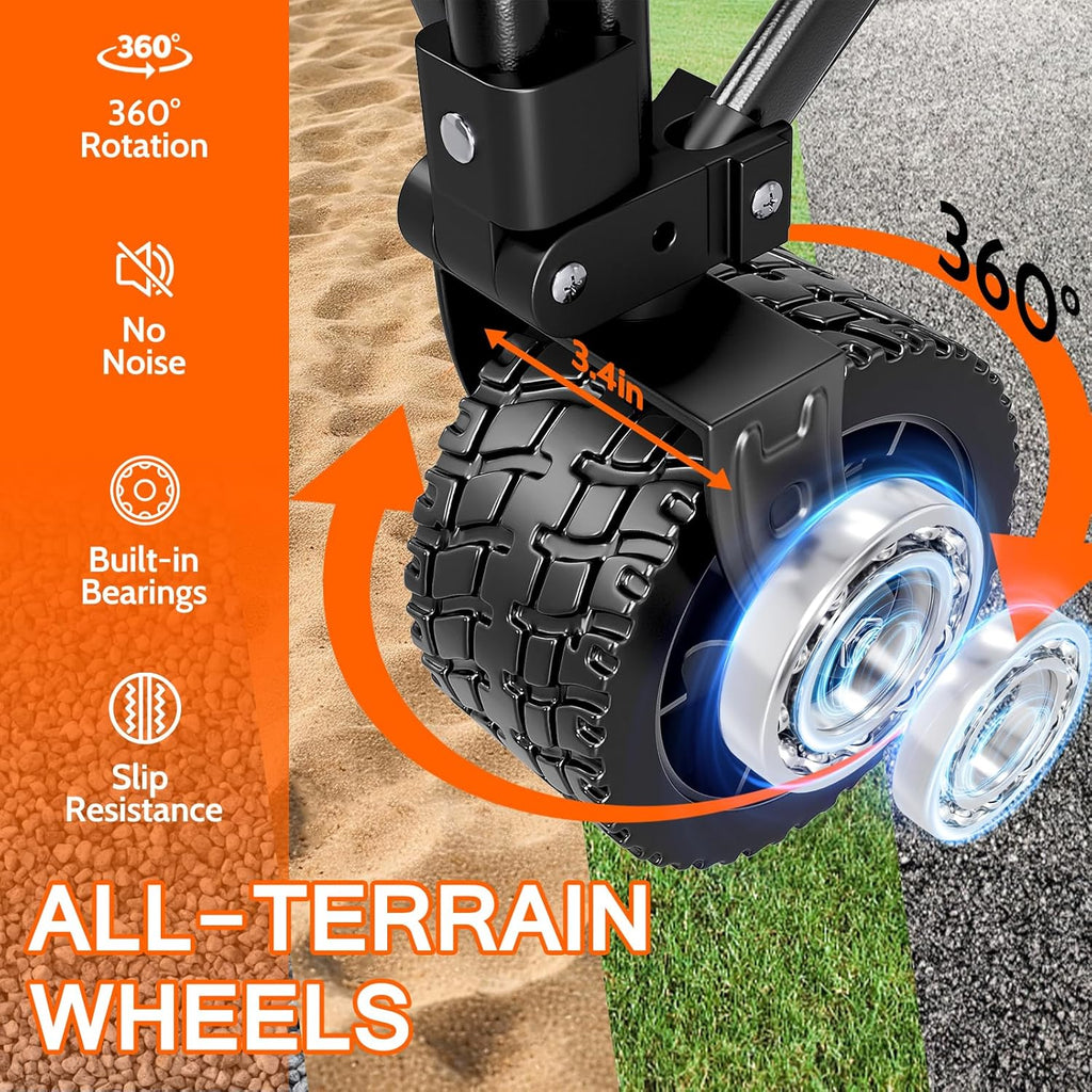 Large wheel foldable beach cart foldable beach cart with all-terrain wheels large load capacity