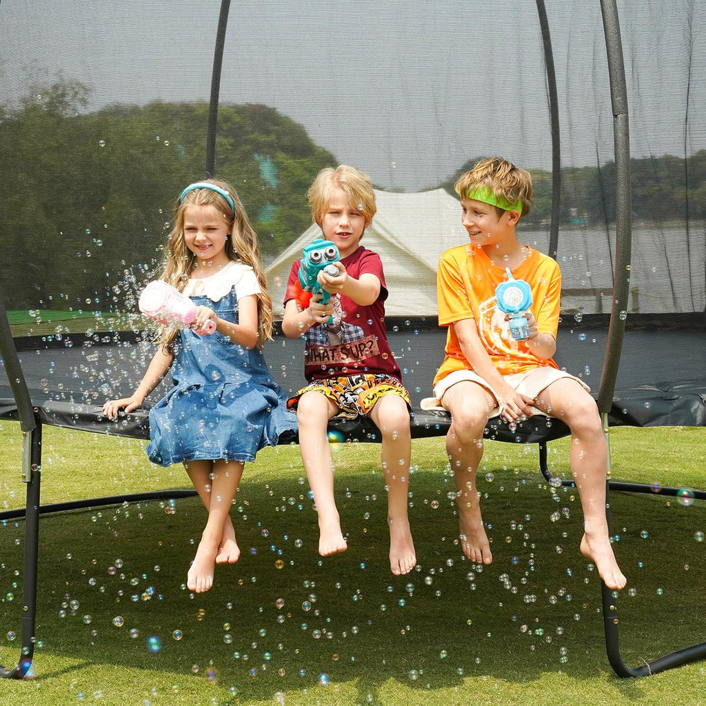 Gigu 10FT 12FT 14FT Recreational Trampolines with Enclosure Net and Ladder and Anti-Rust Coating, ASTM Approved Trampoline Outdoor for Kids and Adults Outdoor Yard Trampolines