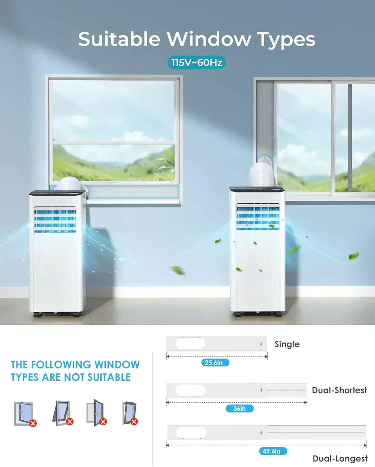 EUHOMY 8,000 BTU Portable Air Conditioners 4-in-1 Portable AC Unit Up to 350 Sq.Ft
