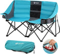 Double camping chair extra wide love seat heavy duty padded camping sofa portable folding chair