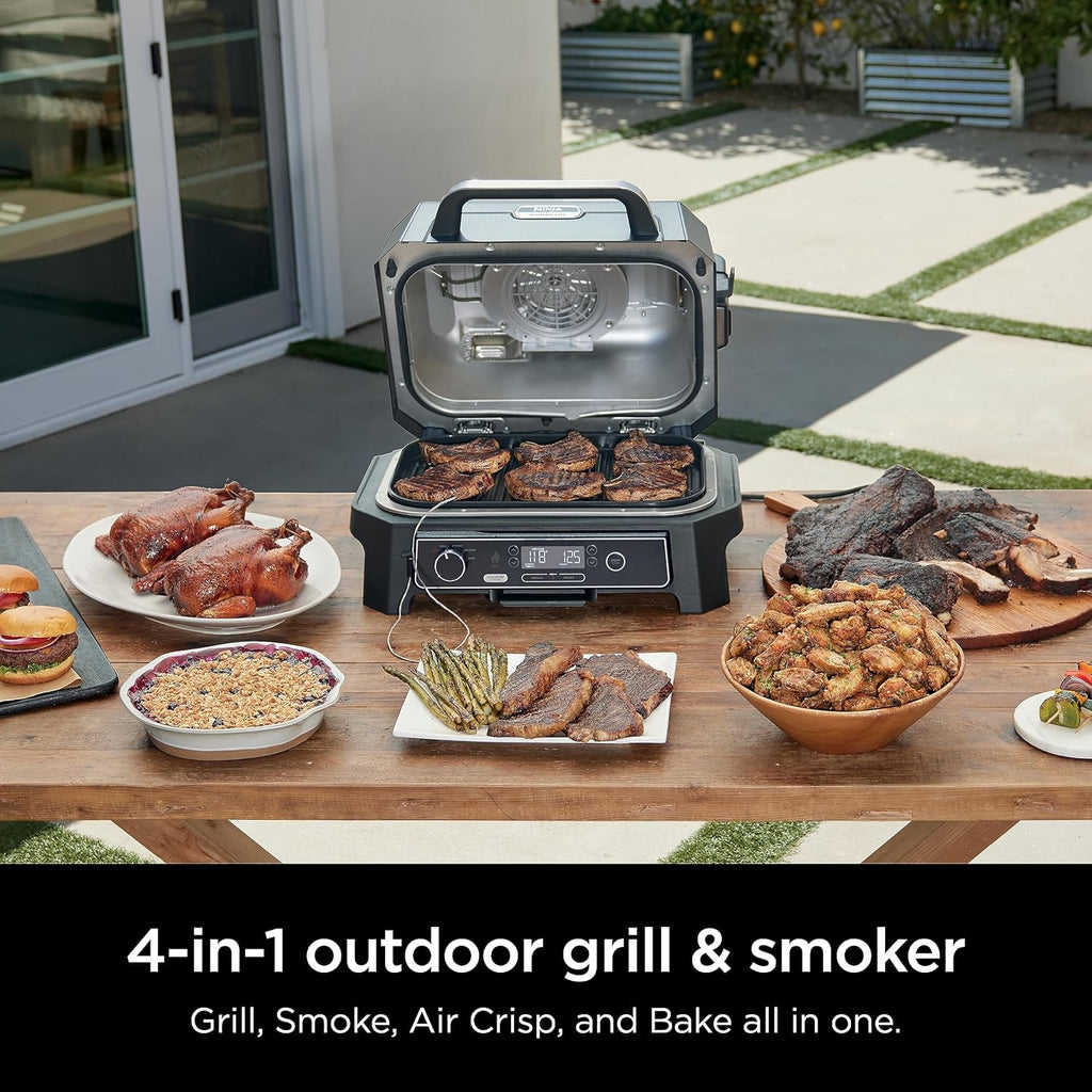 Ninja Woodfire Pro XL Outdoor Grill Smoker Thermometer 4-in-1 Master Grill BBQ Smoker Outdoor Air Fryer