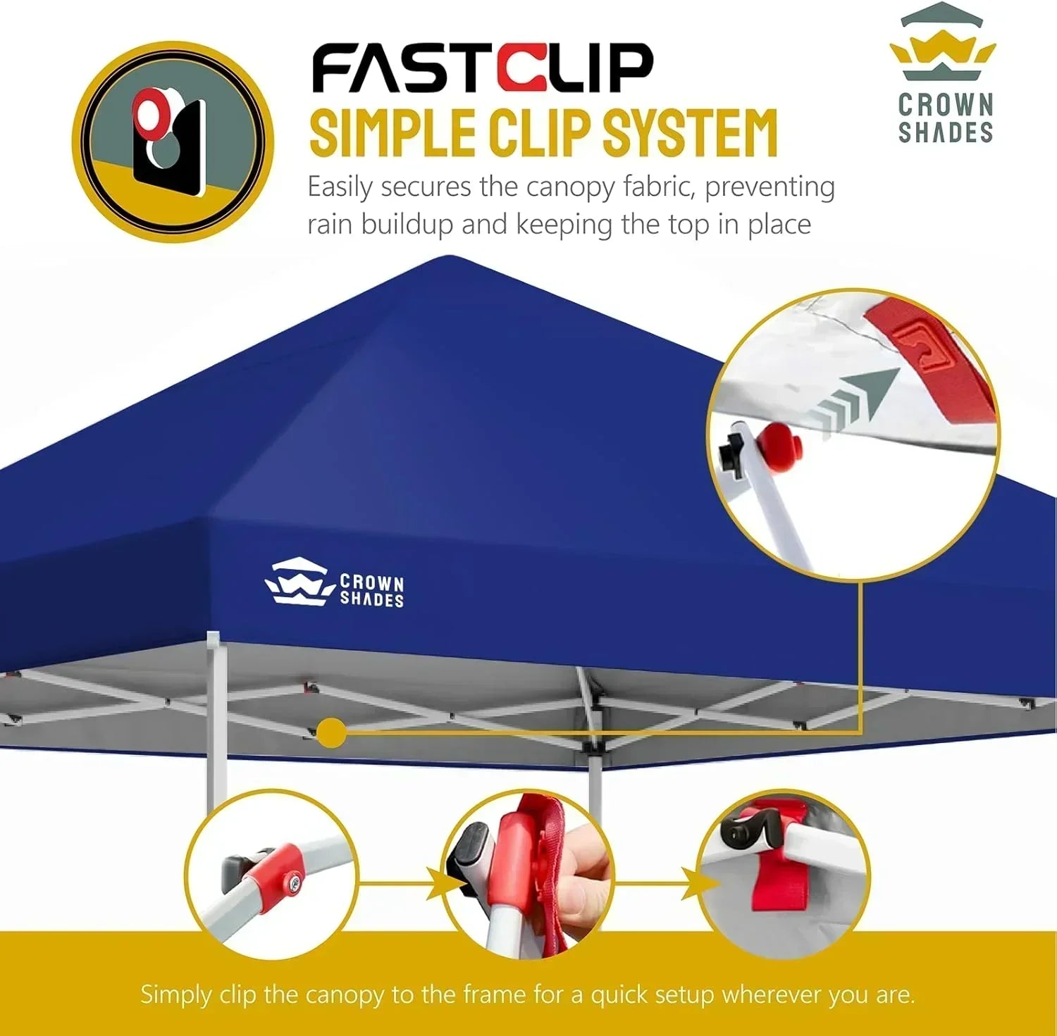 10x10 Pop-Up Awning One-Click Installation Beach Tent Outdoor Sunshade Silver Coated Top