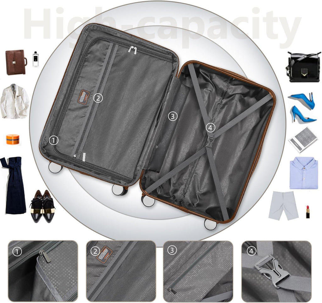 Luggage 6-piece hardshell expandable suitcase lightweight travel carry-on luggage set