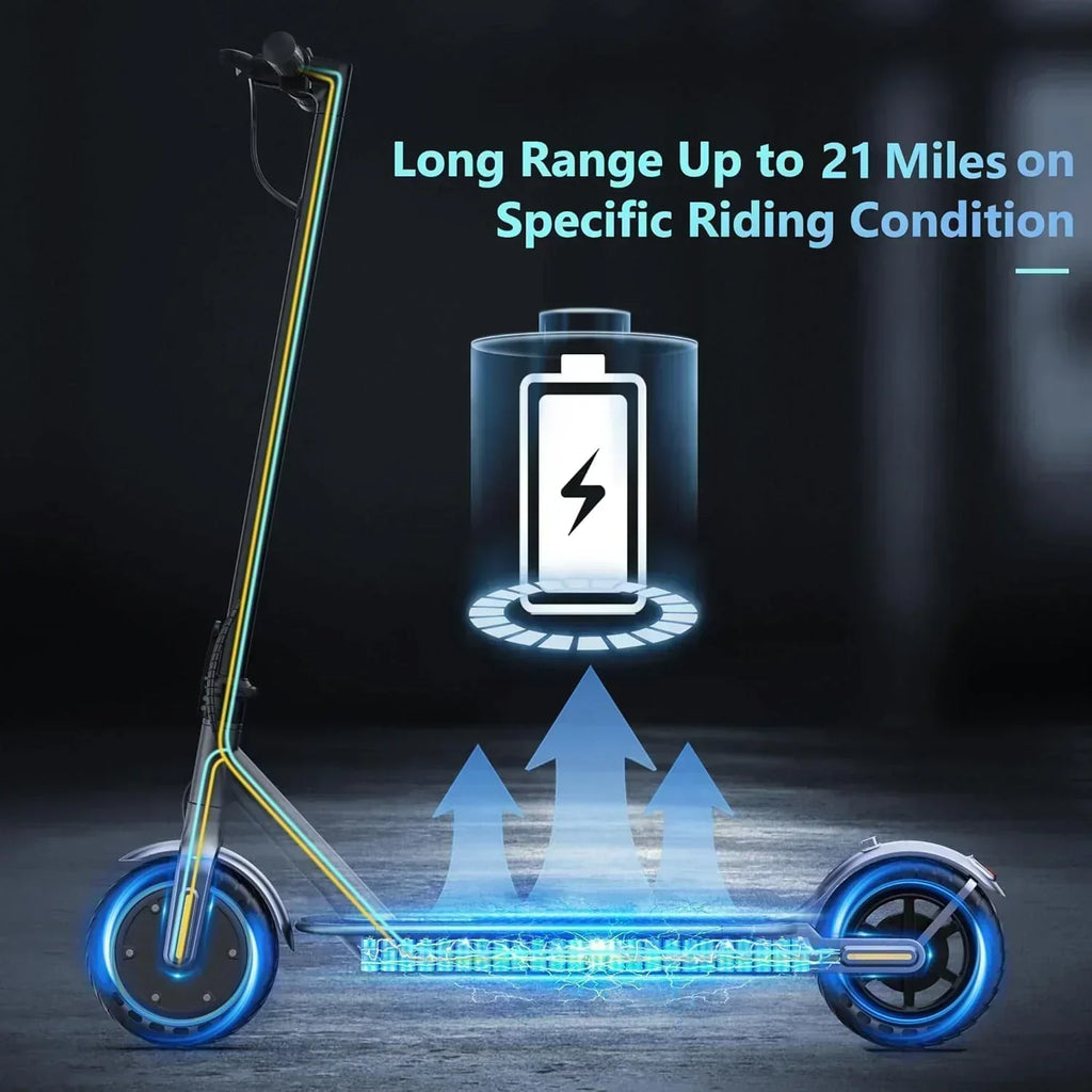 Electric Scooter 350W/500W Powerful Motor 8.5/10 Solid Tires 19/22Mph 28/21/12 Miles Range