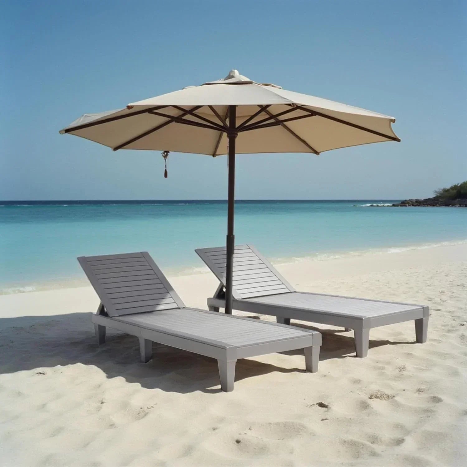 Patio Chairs Black Chaise Lounge Chair Outdoor 5-Position Adjustable Sun Tanning Chair