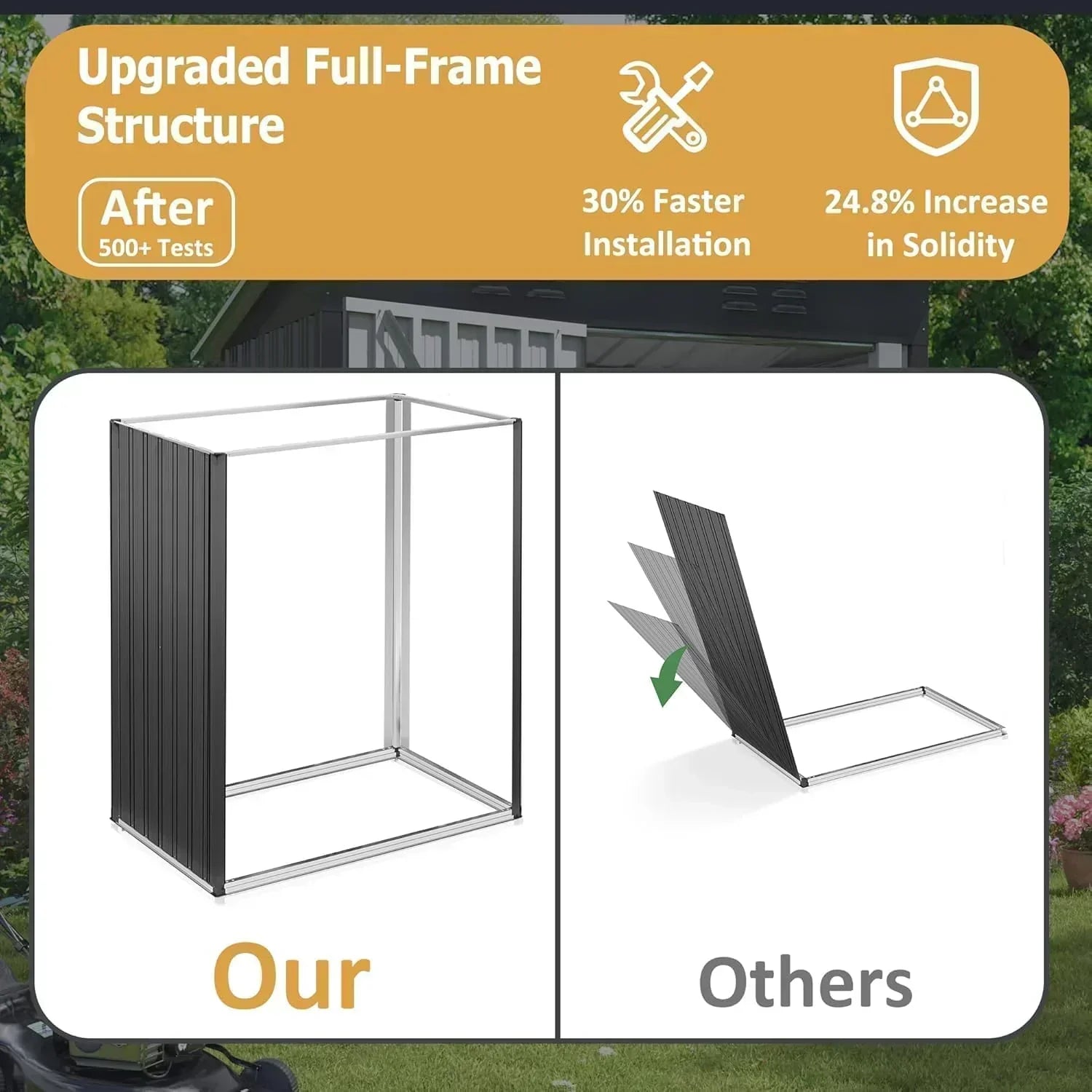 polar aurora 8x12 ft outdoor storage shed metal garden shed frame structure tool sheds