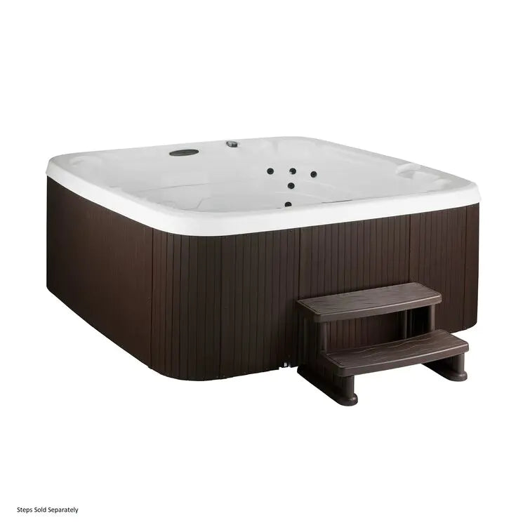 Lifesmart Spas 110 Volt 7 Person 22 Jet Square Plug And Play Hot Tub with Ozonator in Espresso