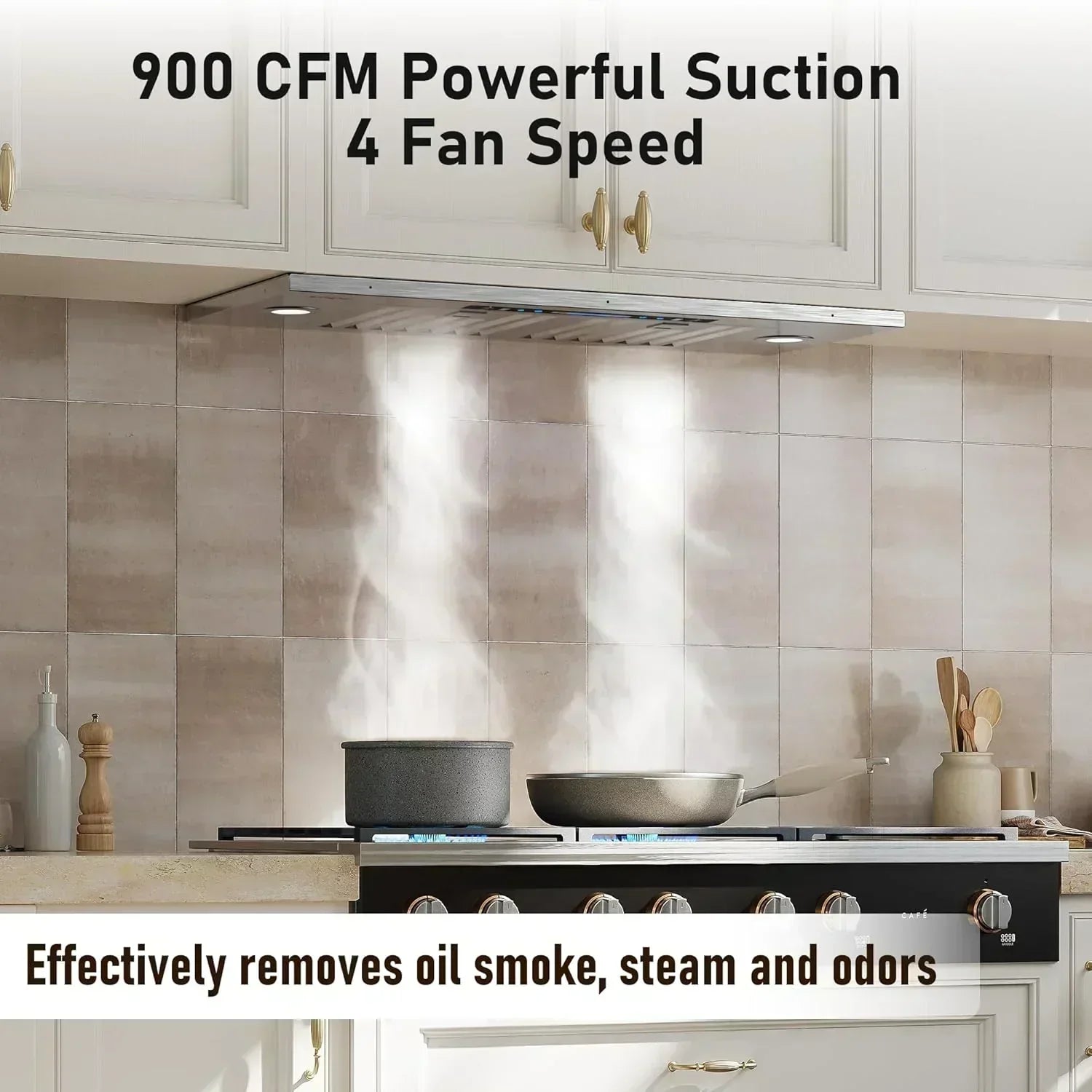 IKTCH 30 Built-in Plug-in Range Hood 900 CFM Stainless Steel Kitchen Range Hood