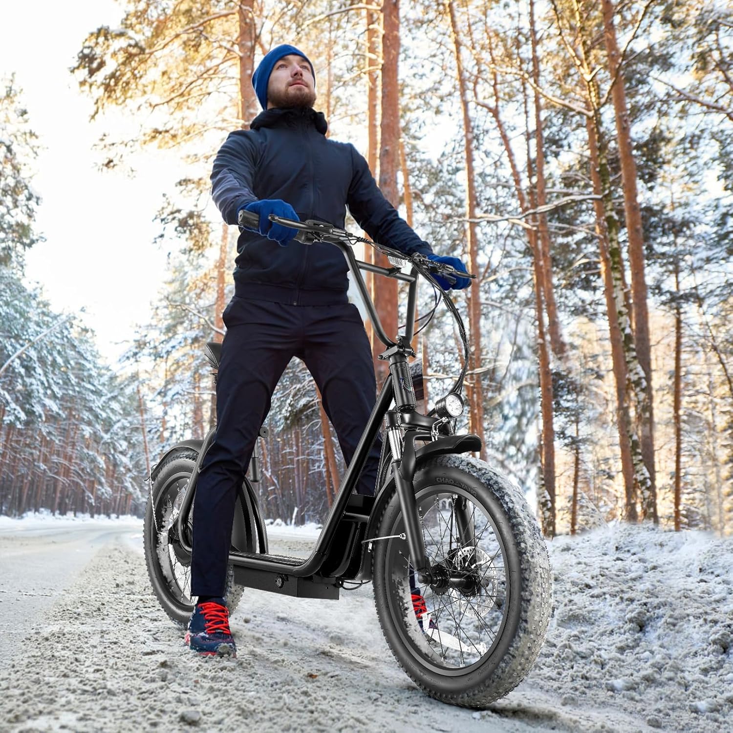 Caroma Peak 800W Foldable Adult Electric Scooter with 20-inch Wide Tires 48V Battery Basket