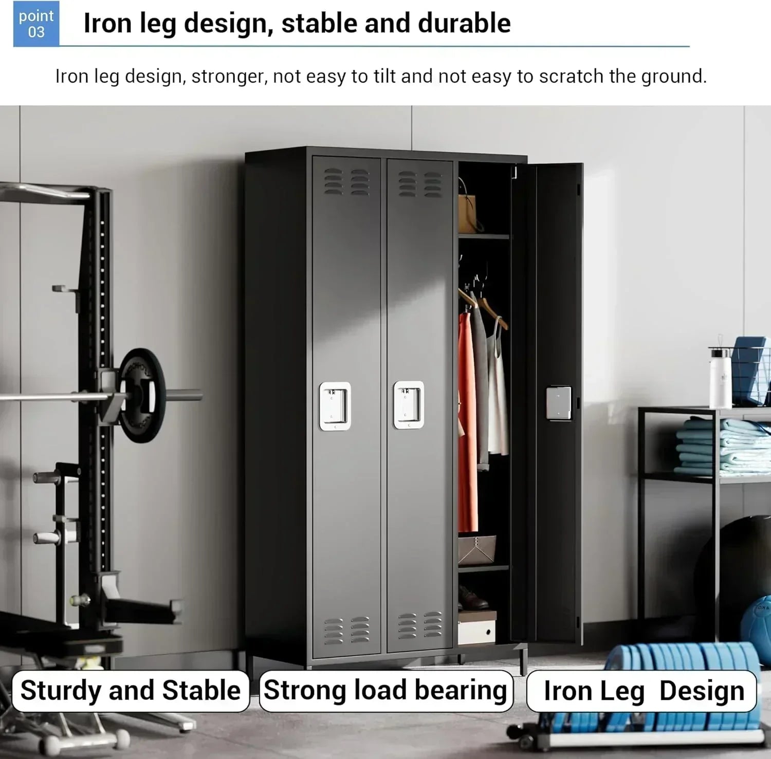 GAOMON Locker for Employees 6 Doors Locker Cabinet with Hooks Storage Locker