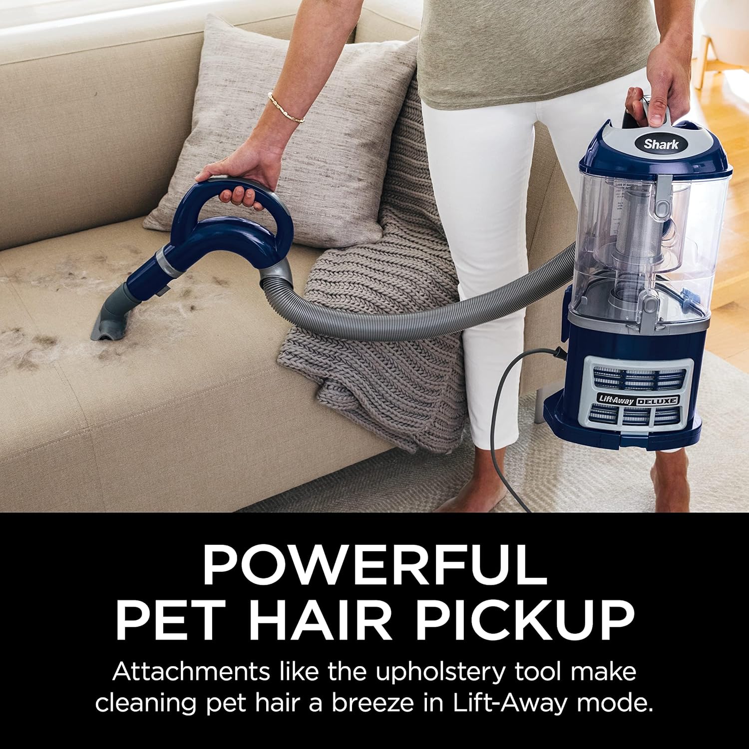 Upright Vacuum Navigator Lift-Away Deluxe Capacity HEPA Filter Swivel Steering Upholstery Tool