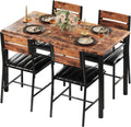 IRONCK Dining Table Set for 4 Wood Kitchen Table with Upholstered Chairs for Kitchen Room