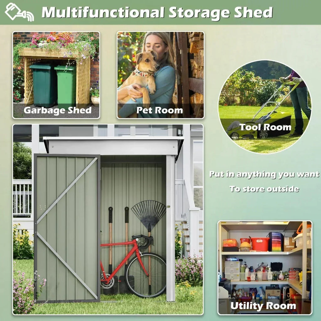 Devoko Outdoor Storage Shed Lockable Metal Garden Shed Steel Anti-Corrosion Storage House