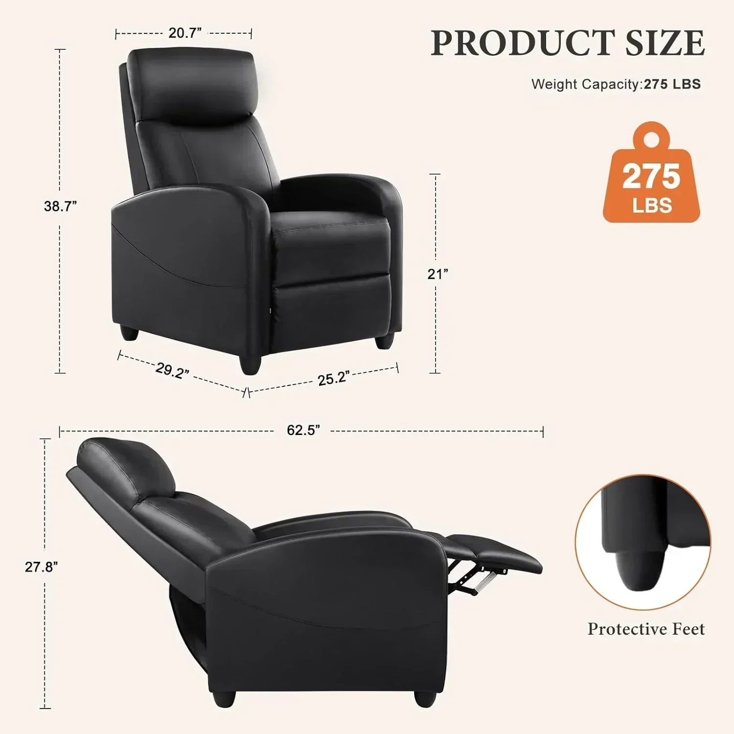 Sweet and crisp rocking chair 360 degree rotating recliner with sliding function