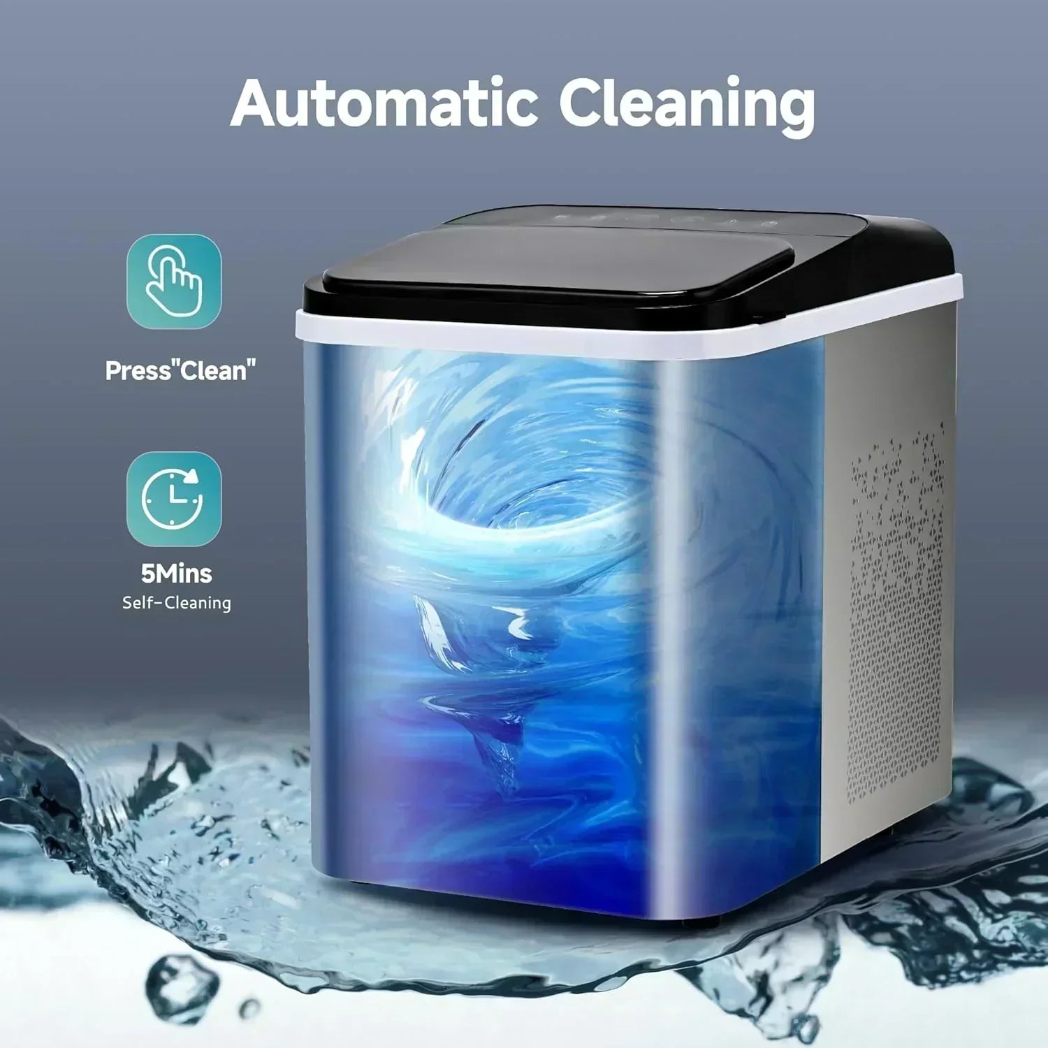 EUHOMY Nugget Ice Maker Countertop Ready in 8 Mins Self-Cleaning Portable Ice Makers Machine