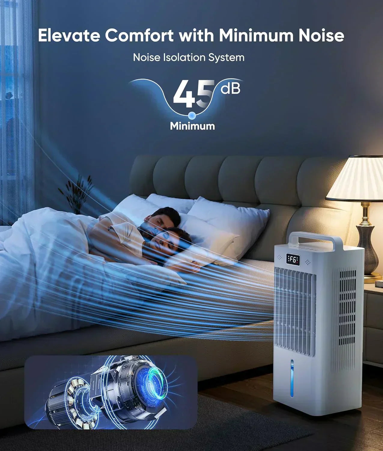 Windowless Portable Air Conditioners Evaporative Air Cooler 3 Modes & 3 Speeds 12H Timer