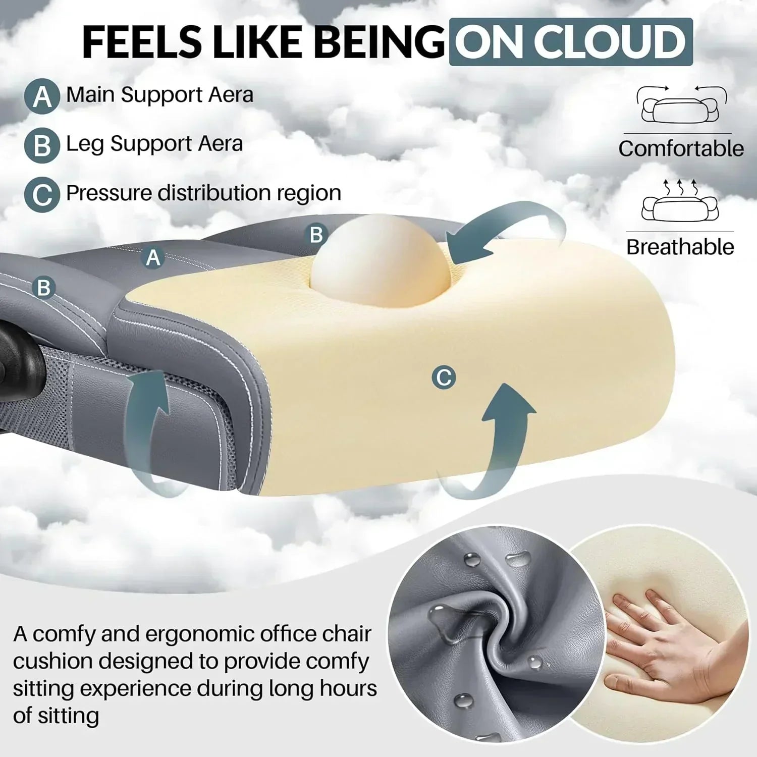 Office Chair Large High-Foot Computer Desk Chair Chair Lumbar Support Rotating Computer Chair